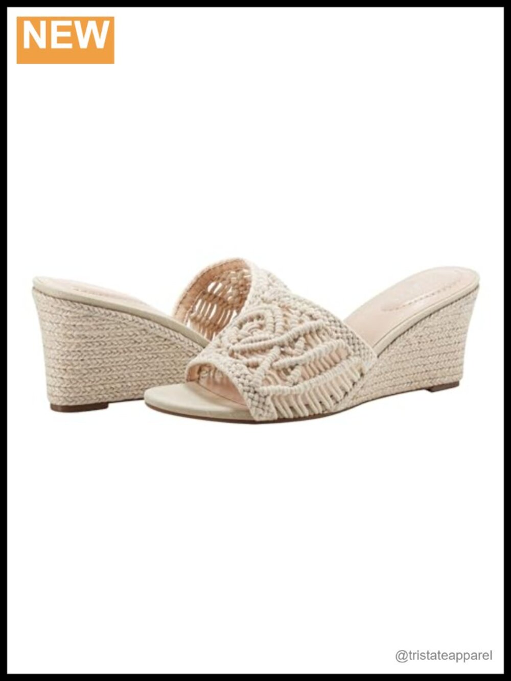 Crochet Espadrille Wedge Sandals Slip On Ankle Strap 2.76" Heel